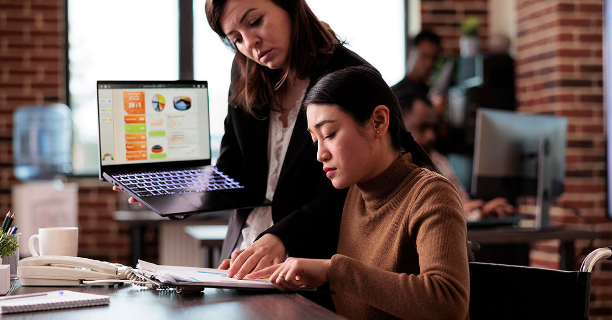 two women working together on a project