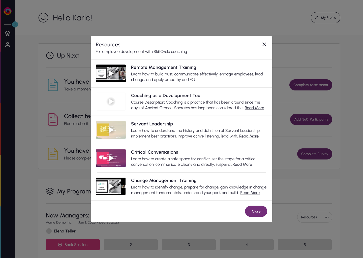Learning resources provide additional opportunities to supplement live sessions.