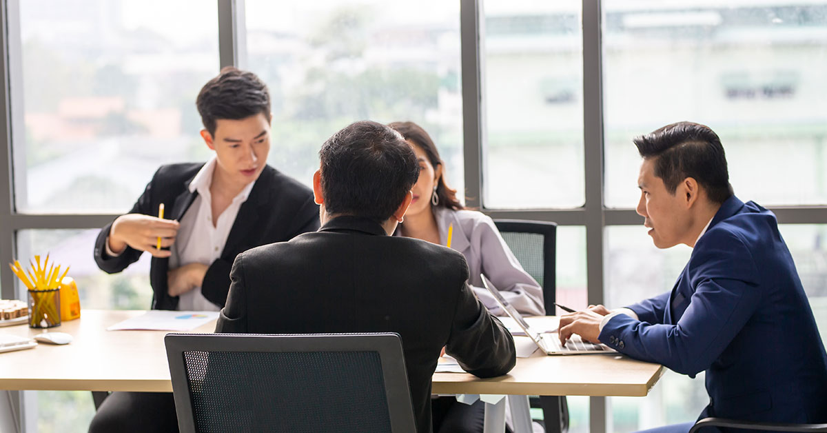 team working together at their office