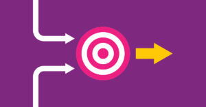 double impact for common goal, flat vector infographics